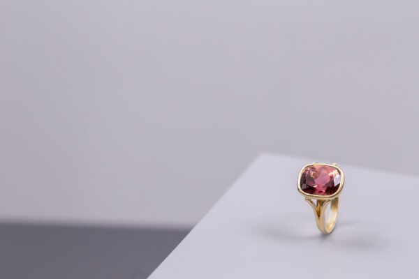 Rubellite & 18ct Yellow Gold Ring