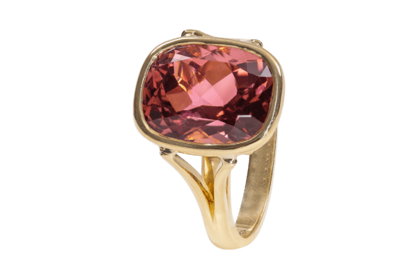 Rubellite & 18ct Yellow Gold Ring - Image 3